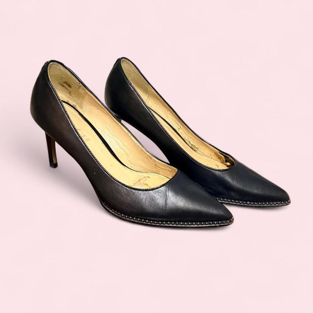 Coach Women's Size 8 Y2k era coach black pointed toe heels shoes Office Siren